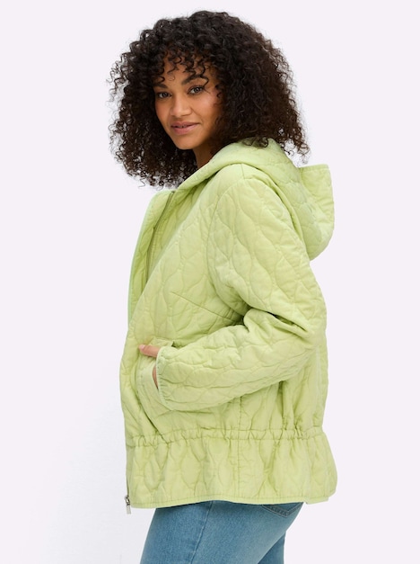 Kapuzenjacke Steppjacke mit Kapuze und Kordelzug Langarm Kapuzenkragen
