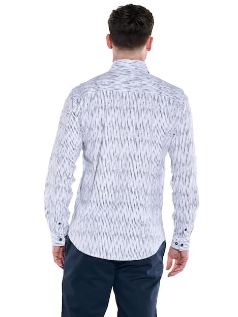 engbers Herren Langarm-Hemd gestreift , Marineblau