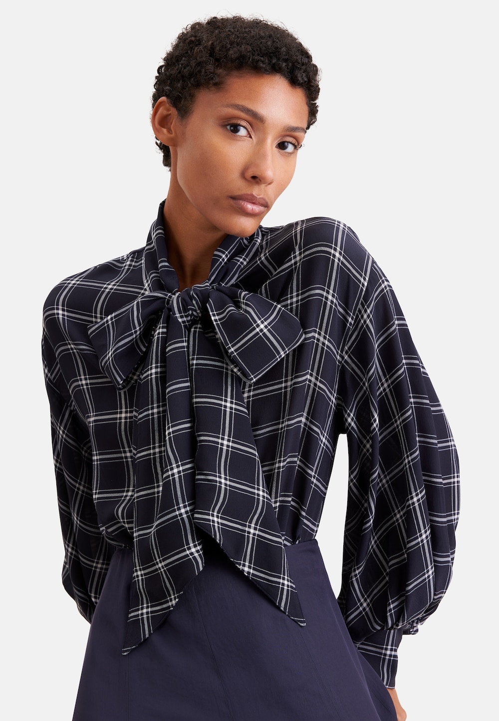Damen Ausgestellte Bluse - Karo