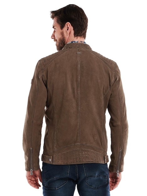 Herren Lederjacke regular , Braun