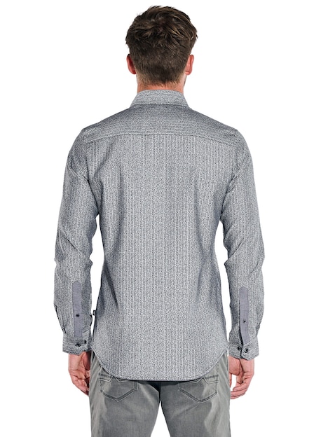 Herren Hemd langarm , Silbergrau