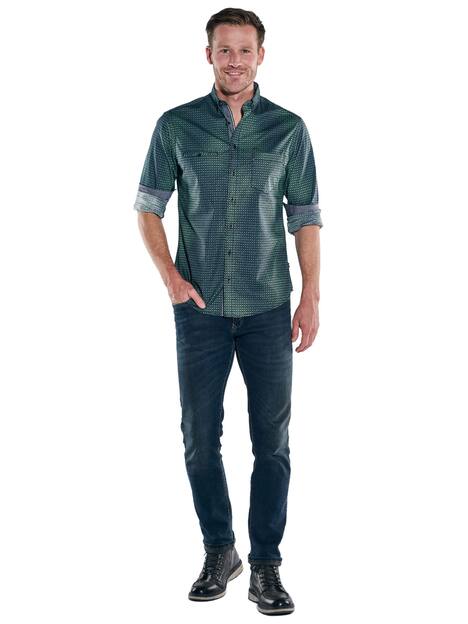 engbers Herren Langarm-Hemd gemustert , Gruen