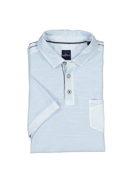 Herren Polo-Shirt meliert , Hellblau