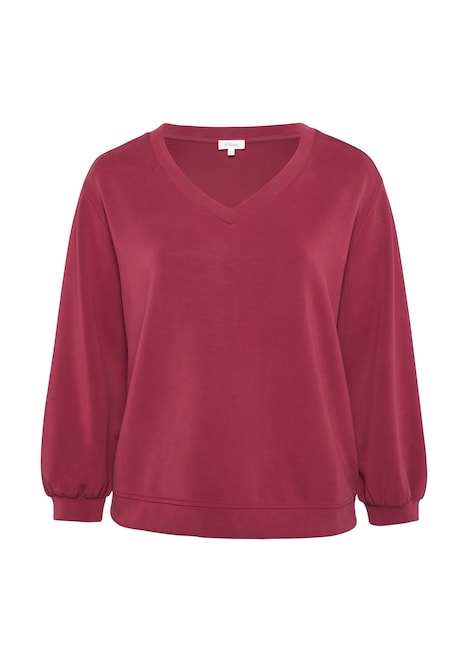 Scuba-Sweatshirt mit V-Ausschnitt