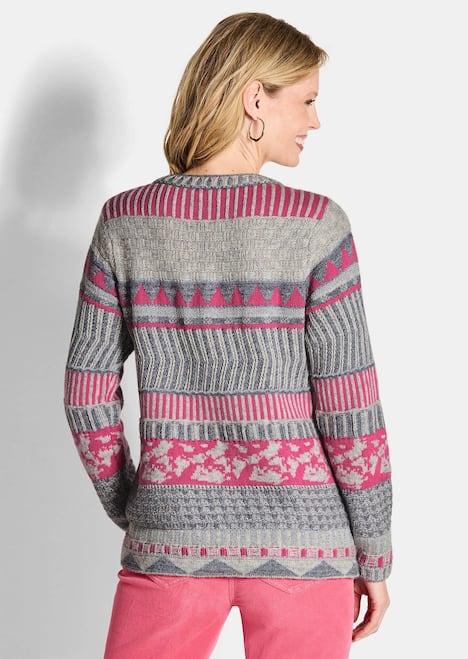 GOLDNER Trui Pullover met modieus Noors dessin
