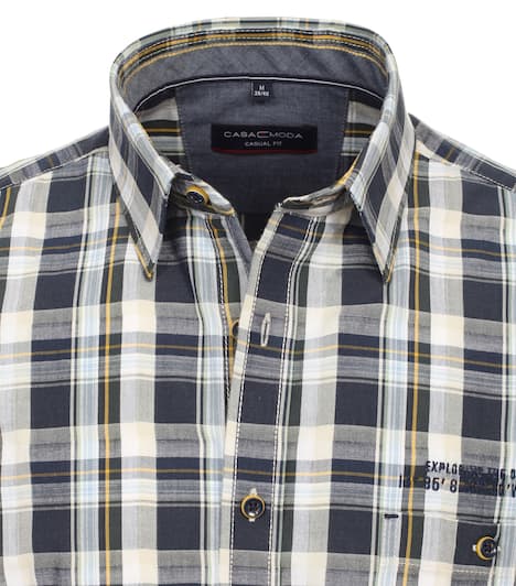 Freizeithemd Kurzarm kariert Casual Fit