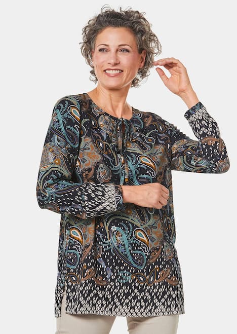 GOLDNER Longblouse Kleurrijk gedessineerde blouse met mooie details