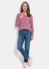Langarm Melange Jersey-Oberteil