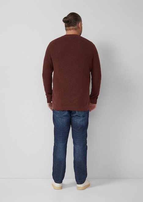 Strickpullover mit Crew Neck und Strukturmuster