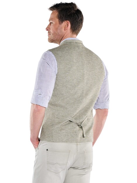 Herren Sakko-Weste in Waffel-Optik made in Europe , Khaki