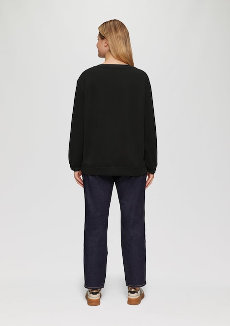 Scuba-Sweatshirt mit V-Ausschnitt