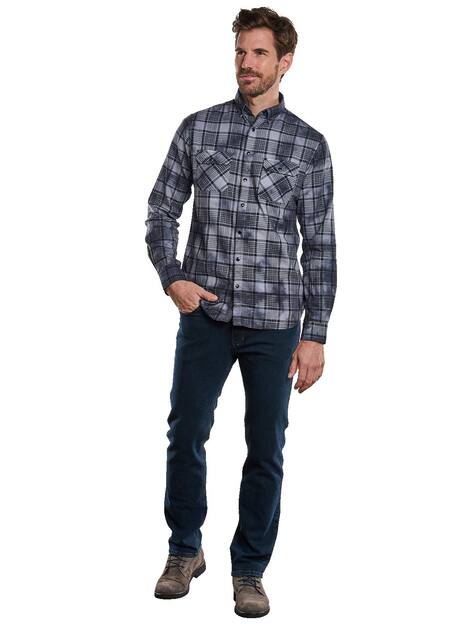 engbers Herren Langarm-Hemd mit gemustert , Anthrazit