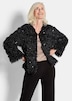 Jacke in Feder-Optik mit Pailletten