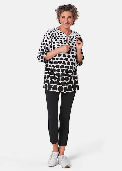 GOLDNER Blouse met print Gedessineerde blouse van puur katoen
