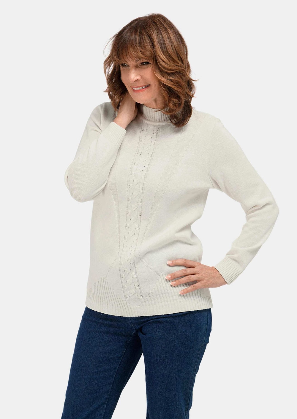 Pullover Pullover mit streckendem Zopfmuster