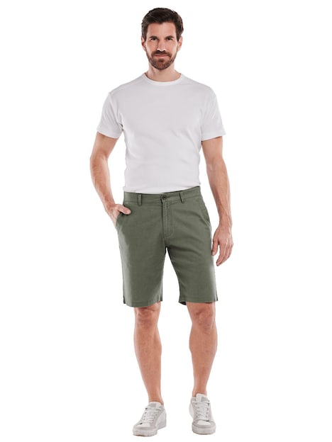 Herren Chino-Bermuda regular , Blassgruen