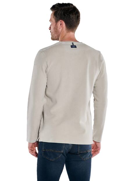 engbers Herren Langarm-Shirt strukturiert , Beige