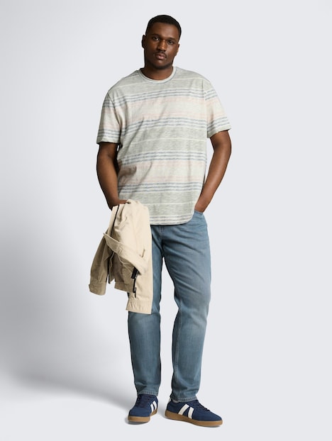 T-Shirt mit Inside-Out Streifenmuster