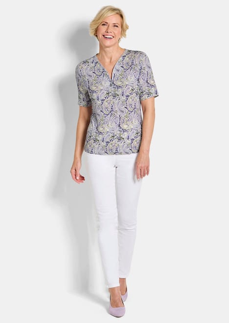 Viskoseshirt mit Paisley-Muster