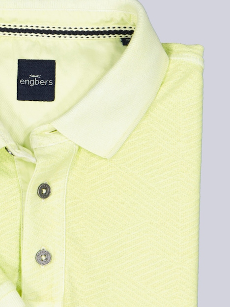 Herren Polo-Shirt strukturiert , Hellgelb