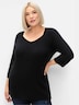 Pullover 3/4-Arm Feinstrick Uni