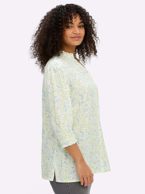 3/4-Arm-Bluse 3/4-Arm Stehkragen