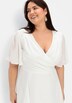 Chiffonkleid Kurzarm Uni Ohne Kragen