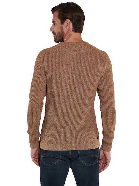 Herren Pullover meliert , Dunkelorange