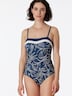 Schiesser Damen Badeanzug Bandeau - Ocean Swim - blau, weiß