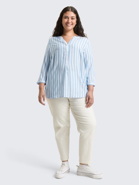 Henleybluse mit Streifenmuster