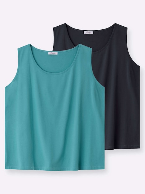 Doppelpack Tops Ärmellos Ohne Kragen