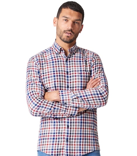 Flanellhemd kariert Comfort Fit
