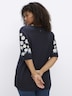 Kurzarm-Pullover Kurzarmpullover mit Blumenstickereien Kurzarm