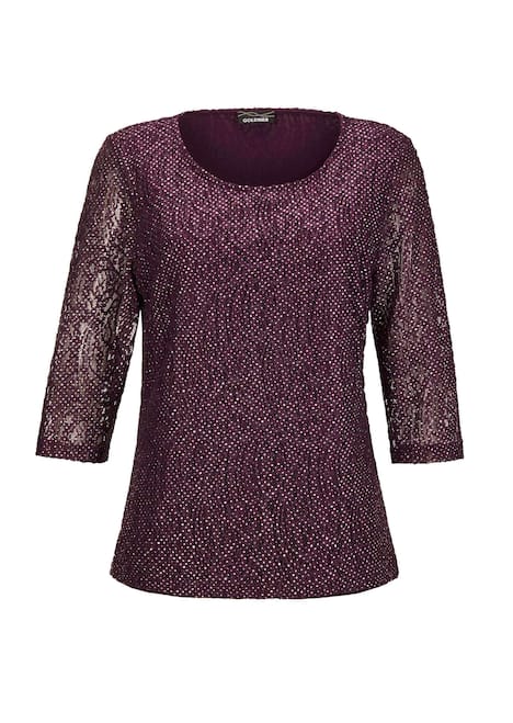GOLDNER Kanten blouse Kanten blouse met een fijne glans