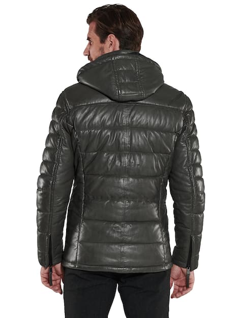 engbers Herren Lederjacke , Oliv