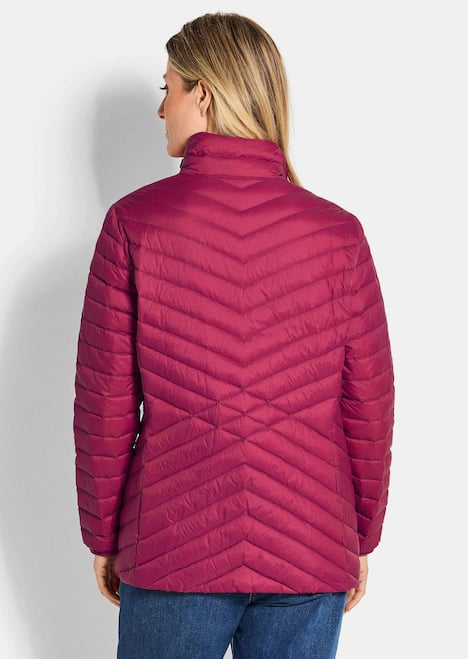 Herbstjacke mit Daunen, Stehkragen