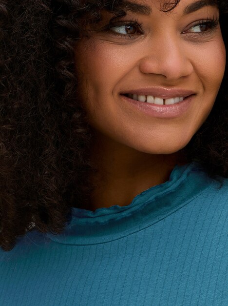 Shirtrolli Langarm Uni Stehkragen