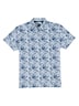 Herren Gemustertes Poloshirt mit Knopfleiste , Mittelblau