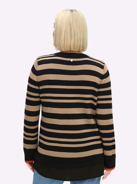 Pullover Langarm Jersey Sonstiges Muster Ohne Kragen