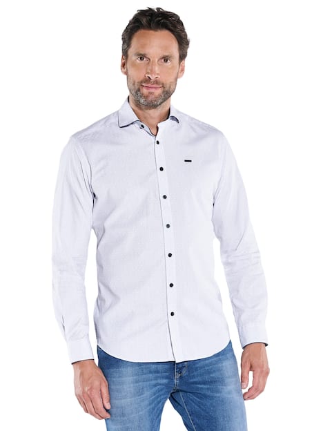 engbers Herren Langarm-Hemd mit Haifischkragen , Reinweiss