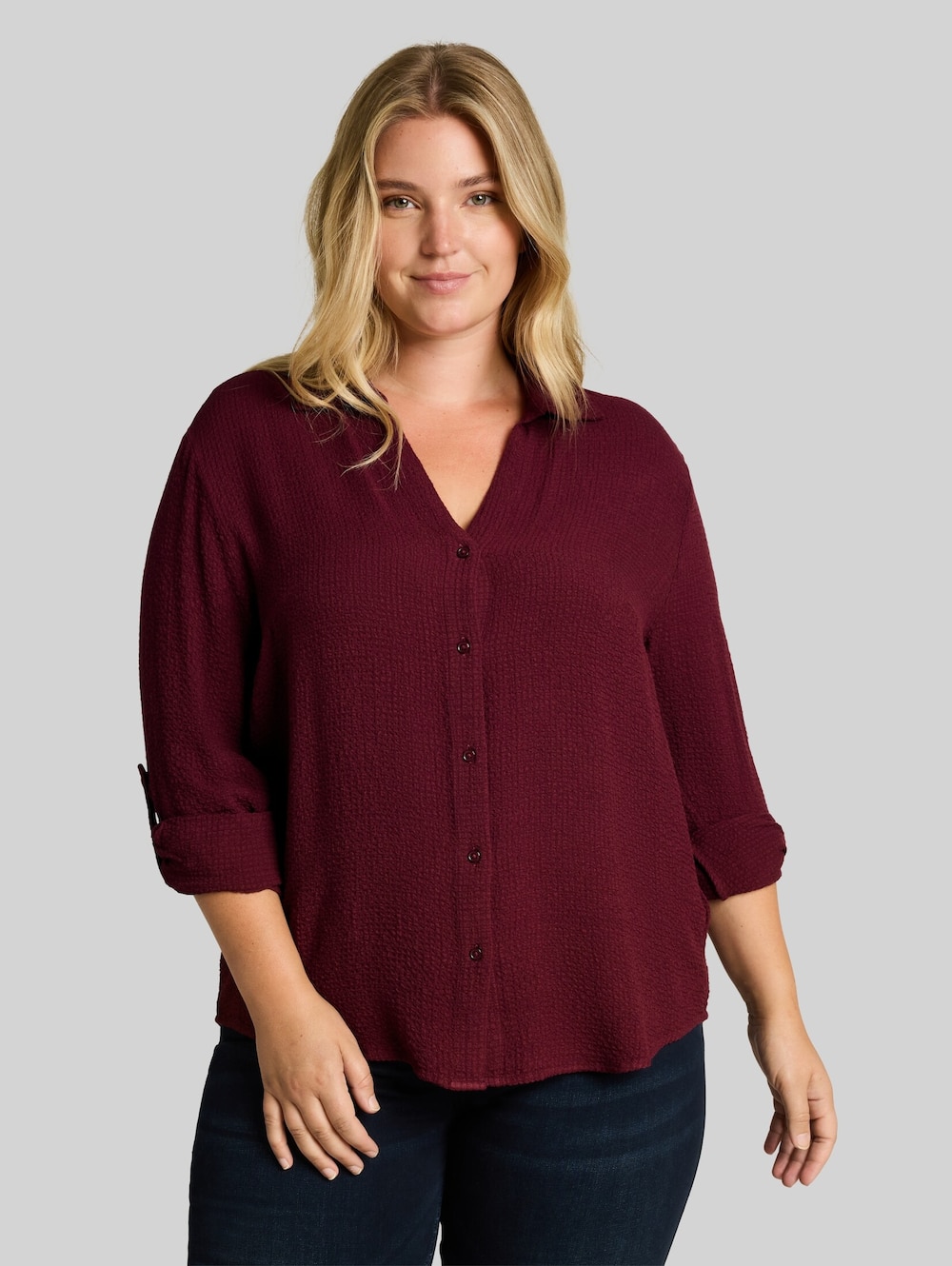 Loose Fit Seersucker Bluse