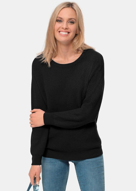 Kaschmirpullover in Patentstrick mit Rundhals