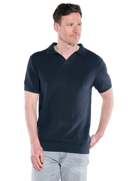 engbers Herren Polo-Shirt strukturiert , Saphirblau
