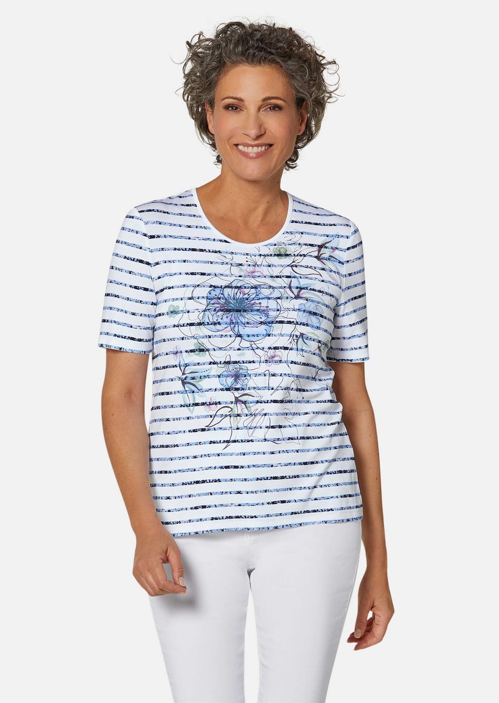 Bequemes Druckshirt in Ringeloptik