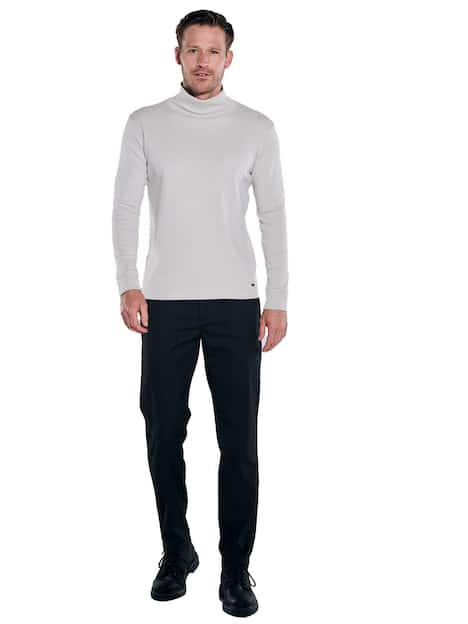 engbers Herren Langarm-Shirt mit Rollkragen , Silbergrau