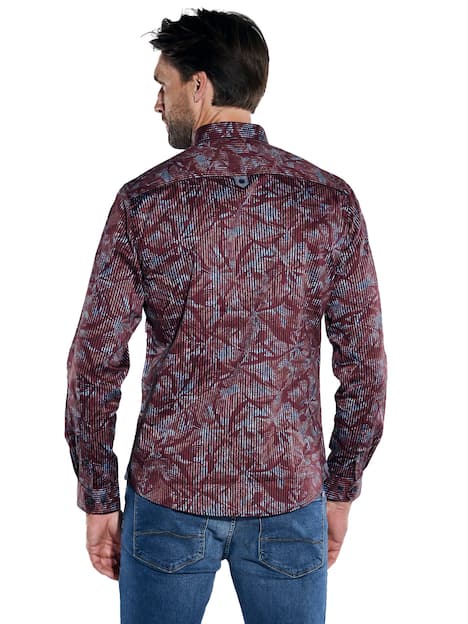 engbers Herren Langarm-Hemd gemustert , Rot