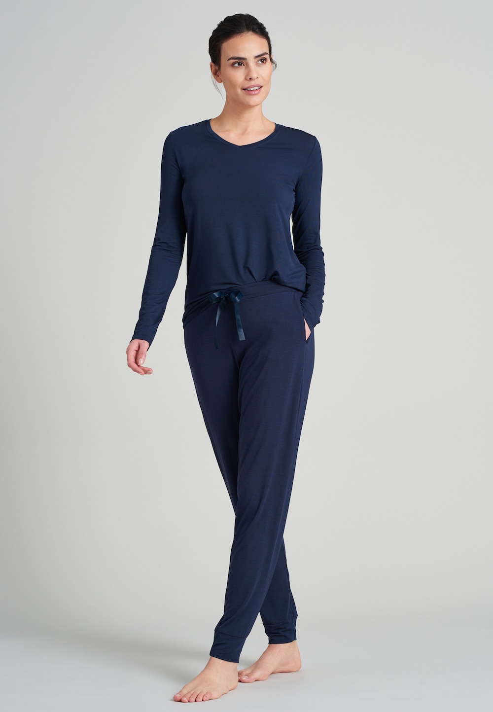 Schiesser Damen Hose Lang - blue - 48