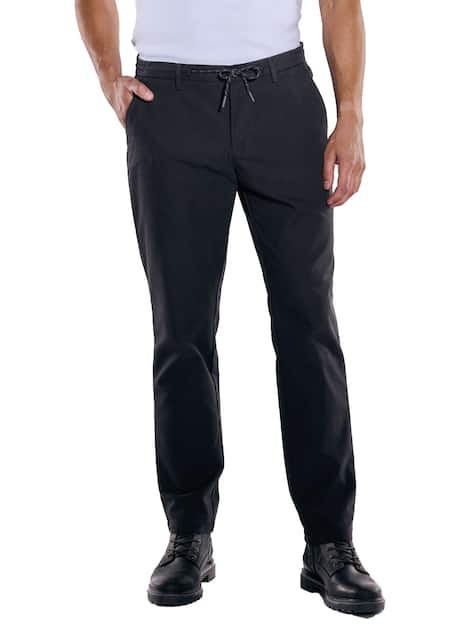 engbers Herren Chino mit Tunnelzug , Schwarz