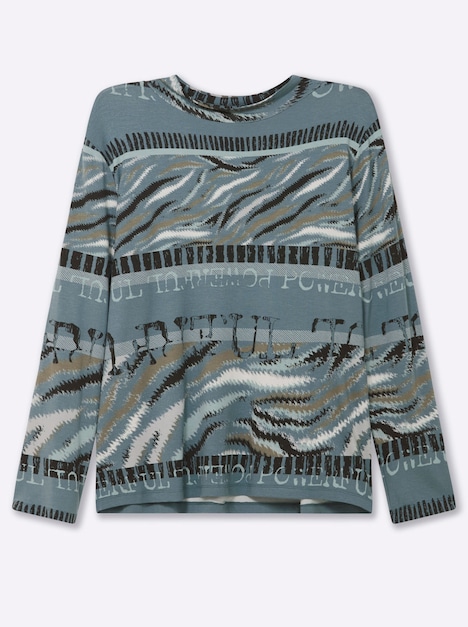 Stehkragen-Shirt Langarm Sonstiges Muster Stehkragen