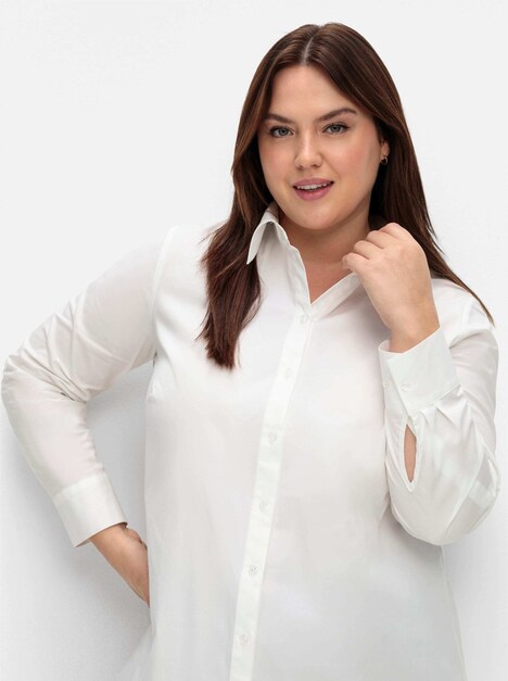 Hemdbluse Langarm Uni Hemdkragen